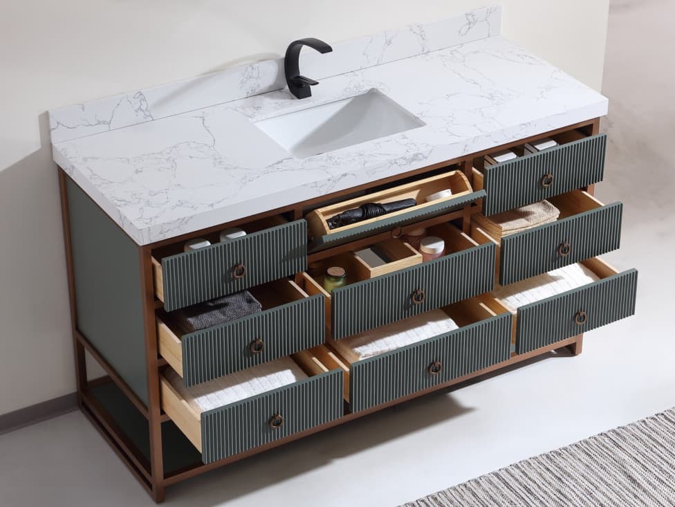 Legion Furniture Wk Series Pewter Green Vanity