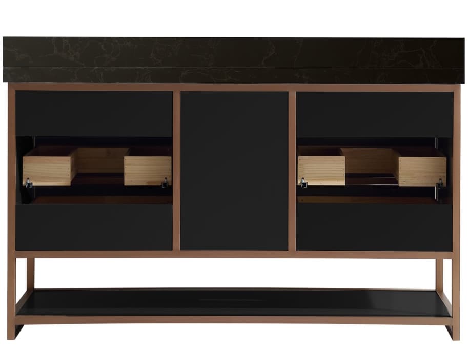 Legion Furniture Wk Series Tricorn Black Vanity With Black Natural Top