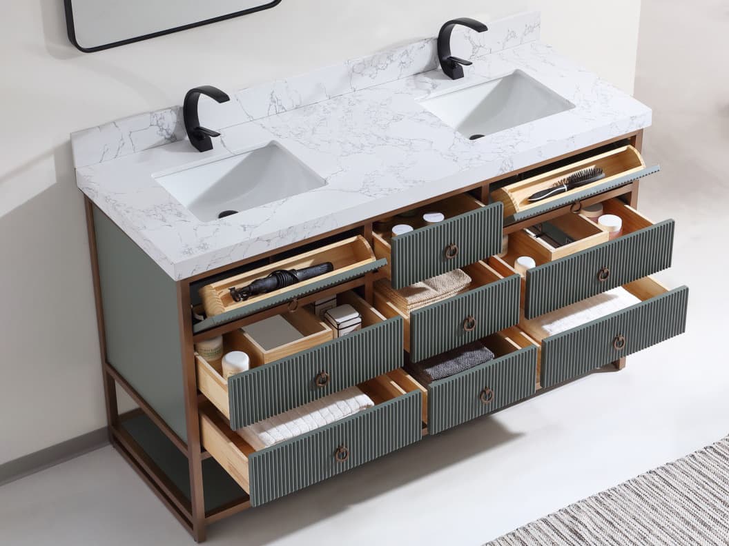 Legion Furniture Wk Series Pewter Green Vanity