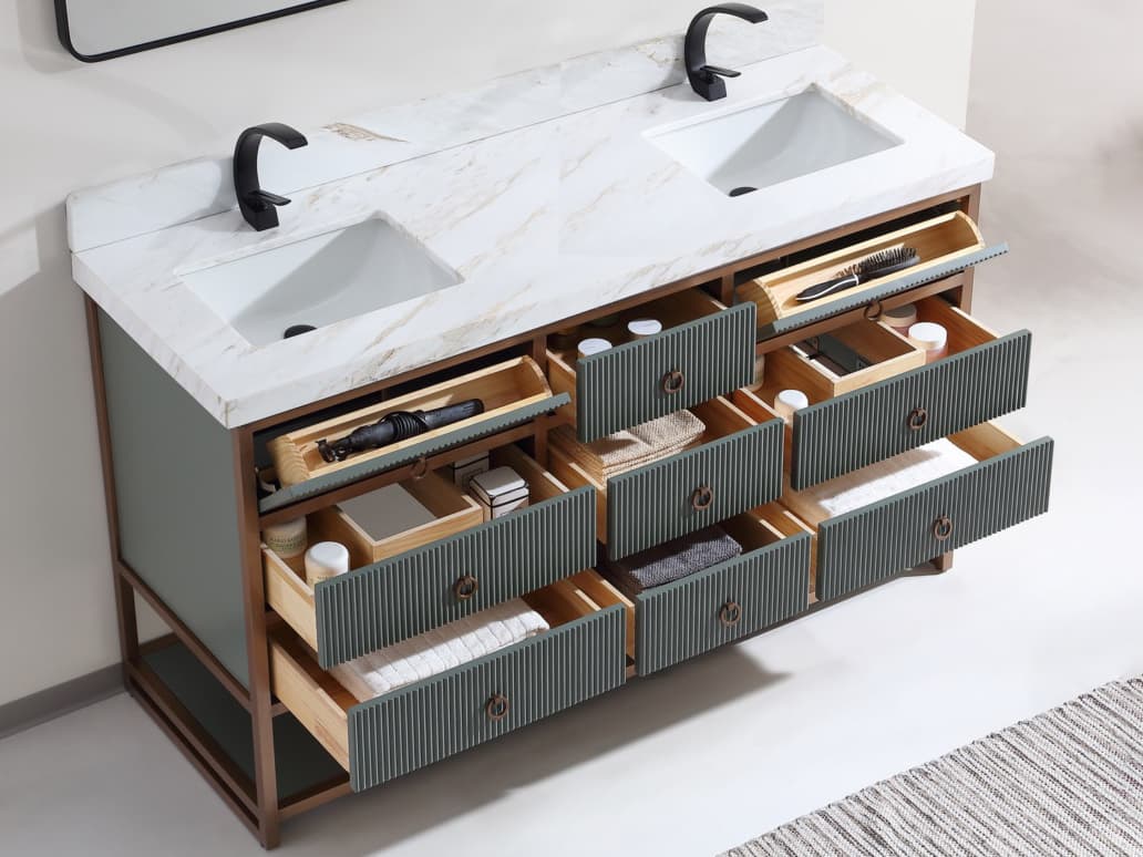 Legion Furniture Wk Series Pewter Green Vanity