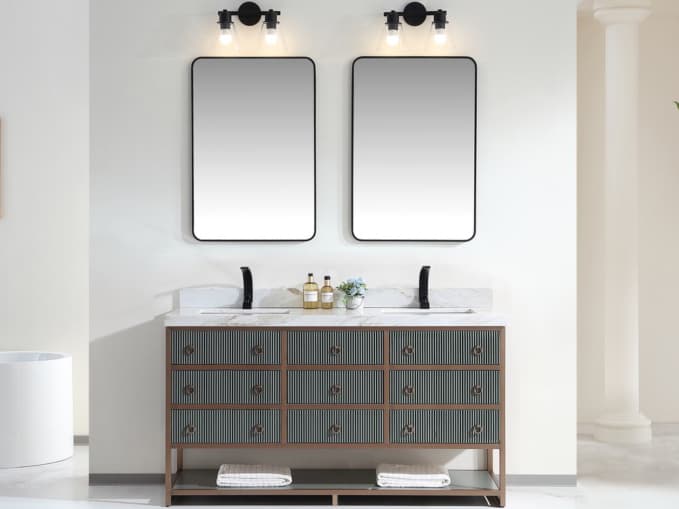 Legion Furniture Wk Series Pewter Green Vanity