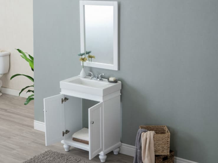 Legion Furniture Wlf Series Sink Vanity Antique Coffee Wall Mirror Rectangular