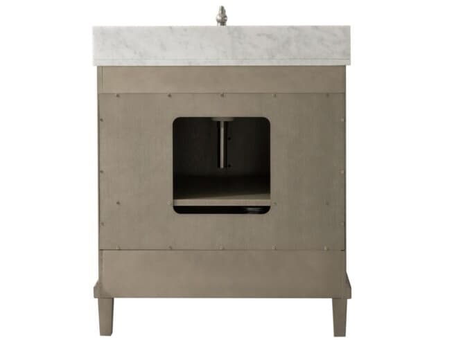 Legion Furniture Wlf Series Antique Gray Vanity With Carrara White Top
