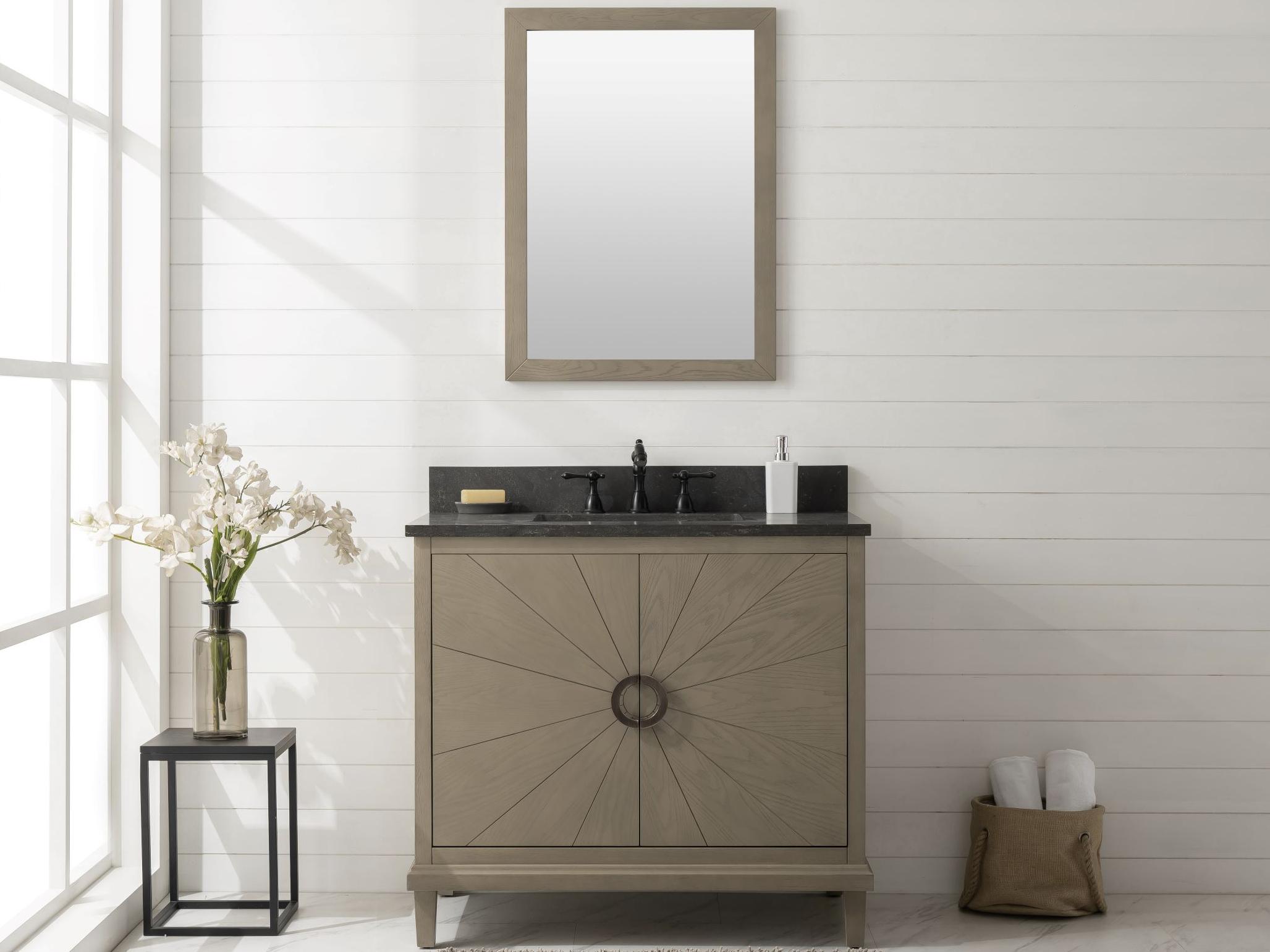 Legion Furniture Wlf Series Antique Gray Vanity With Blue Limestone Top