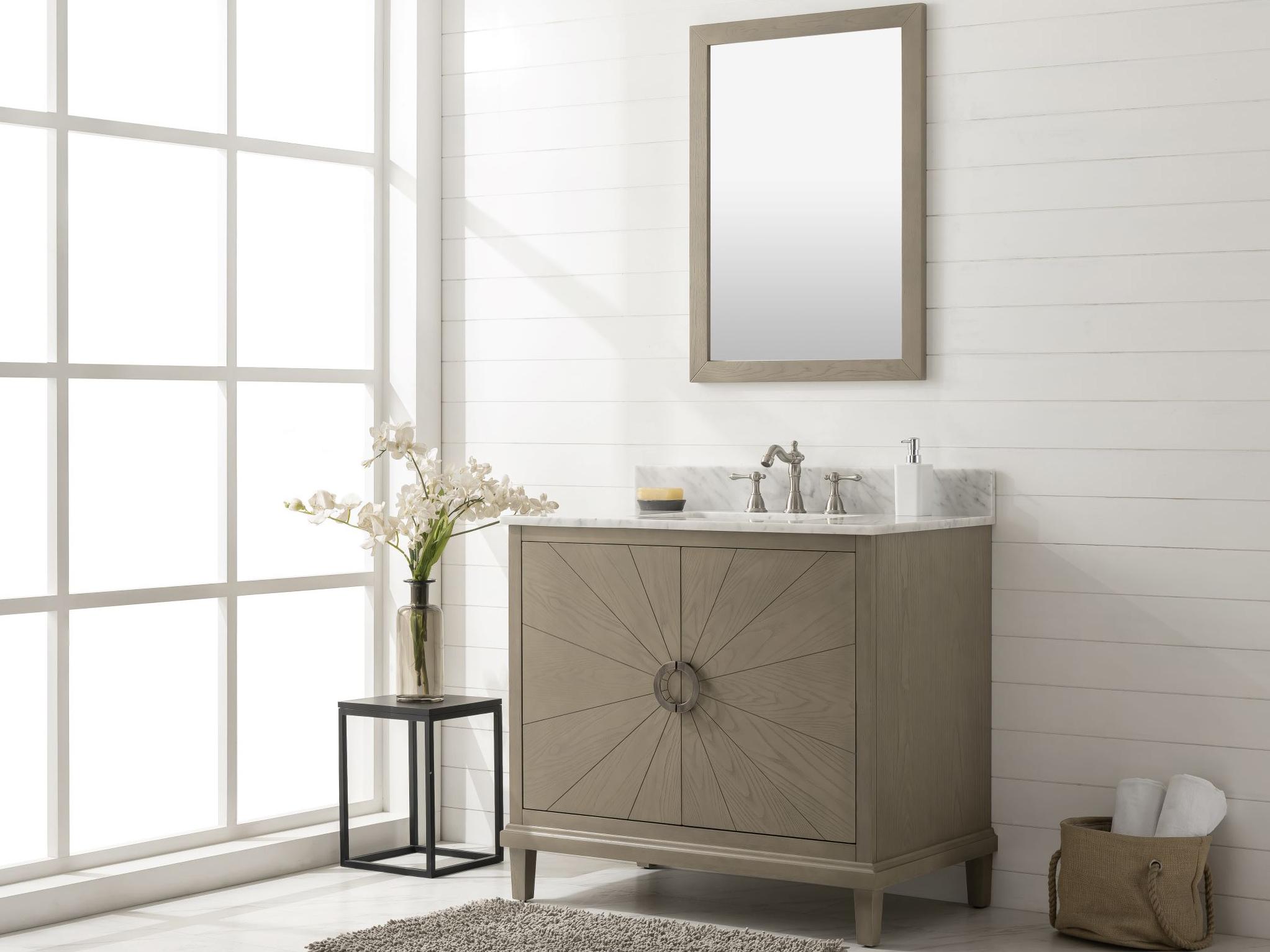 Legion Furniture Wlf Series Antique Gray Vanity With Carrara White Top