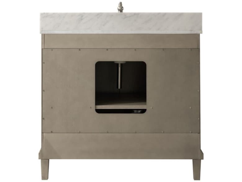 Legion Furniture Wlf Series Antique Gray Vanity With Carrara White Top