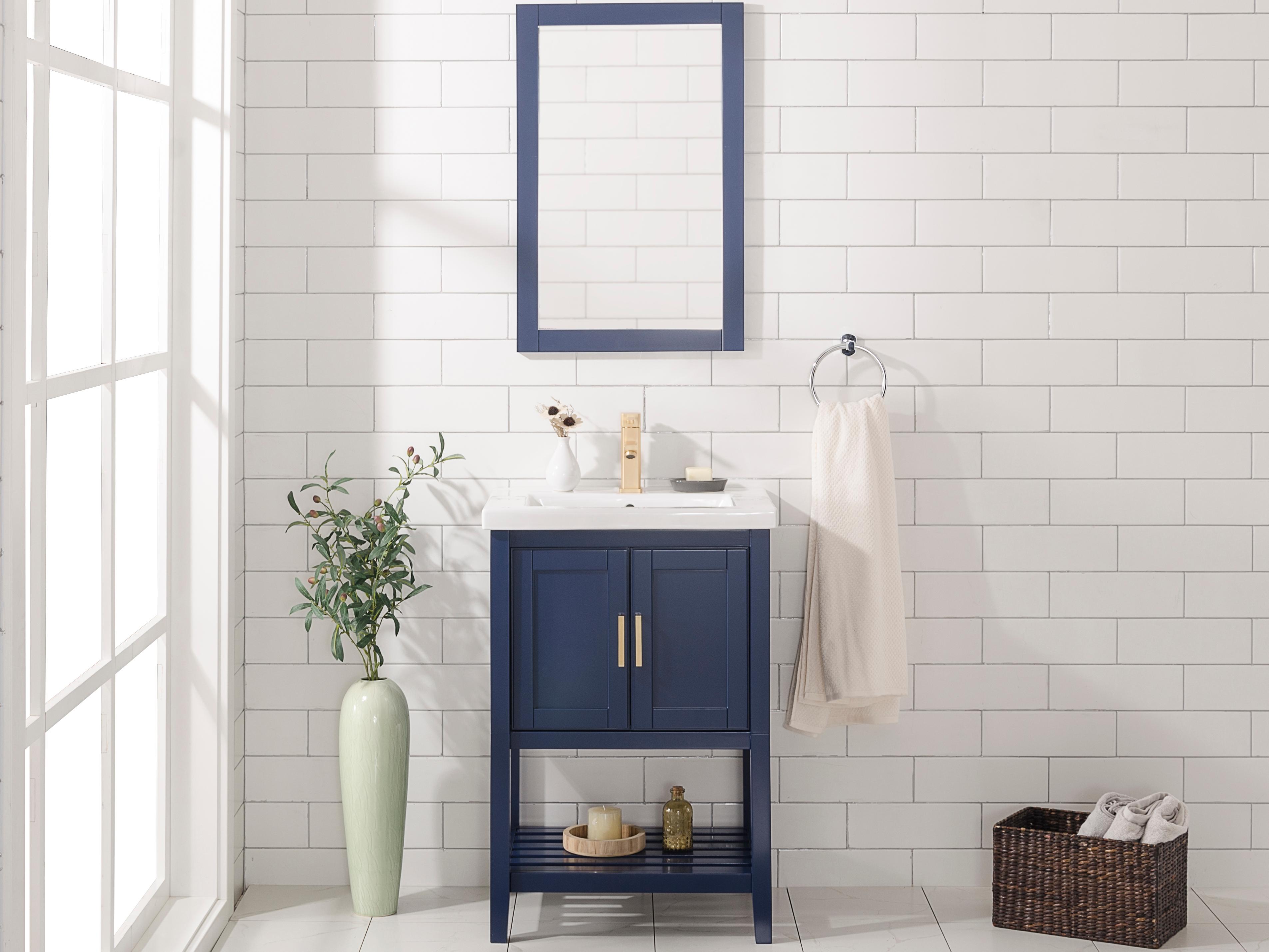 Legion Furniture Wlf Series Blue Wall Mirror Vertical
