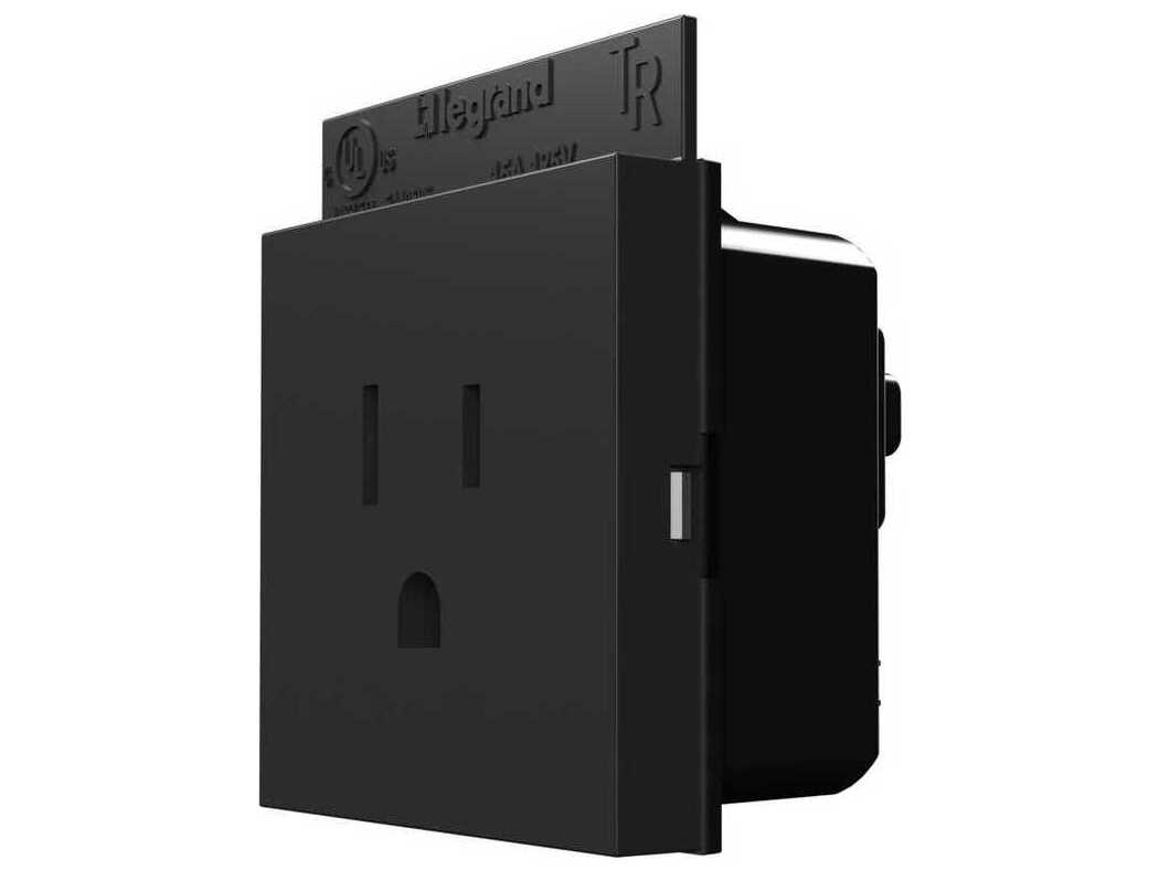 Legrand Adorne Graphite Single Tamper-Resistant Outlet