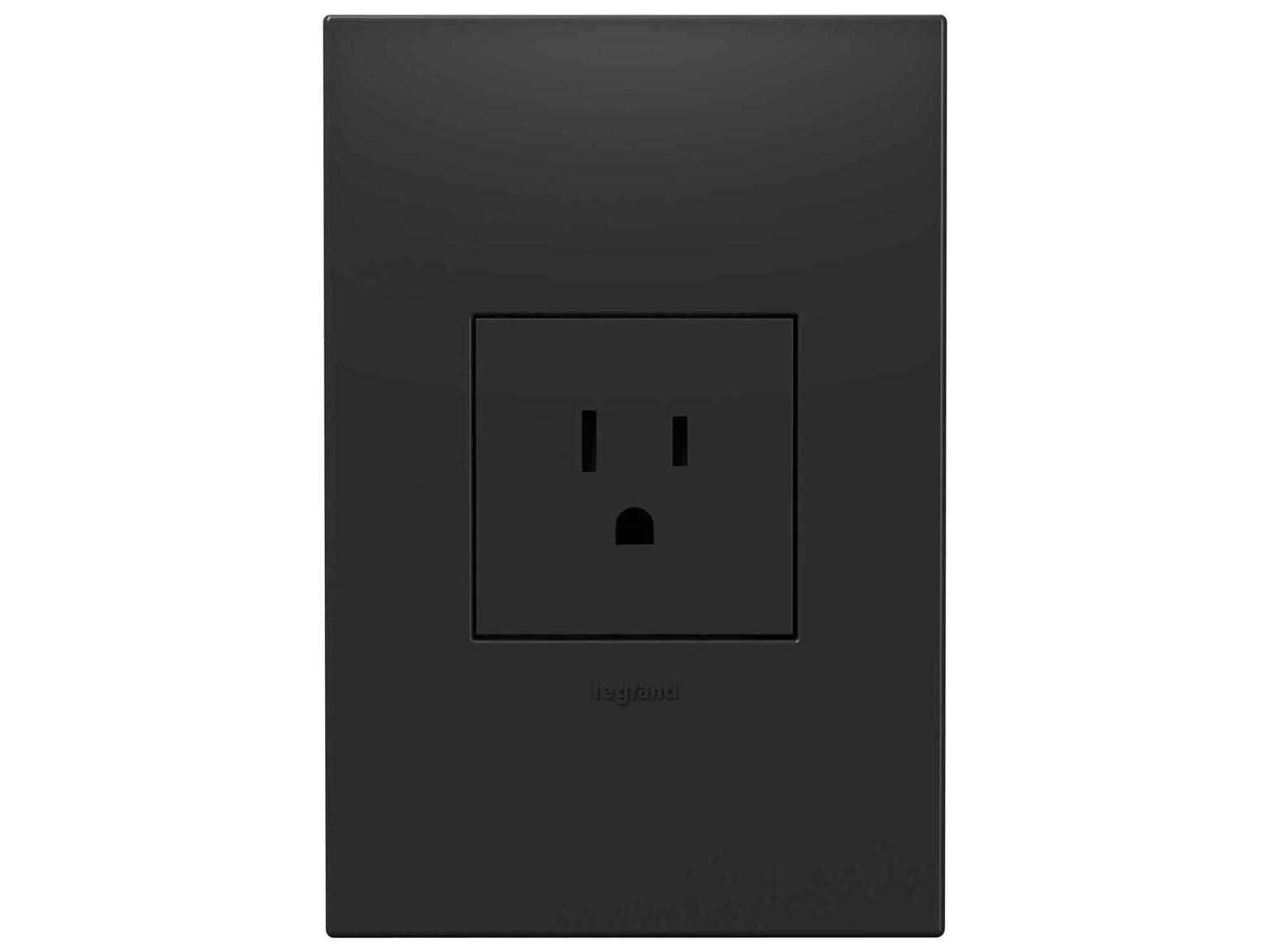 Legrand Adorne Graphite Single Tamper-Resistant Outlet