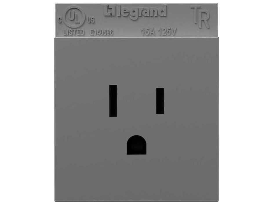 Legrand Adorne Magnesium Single Tamper-Resistant Outlet