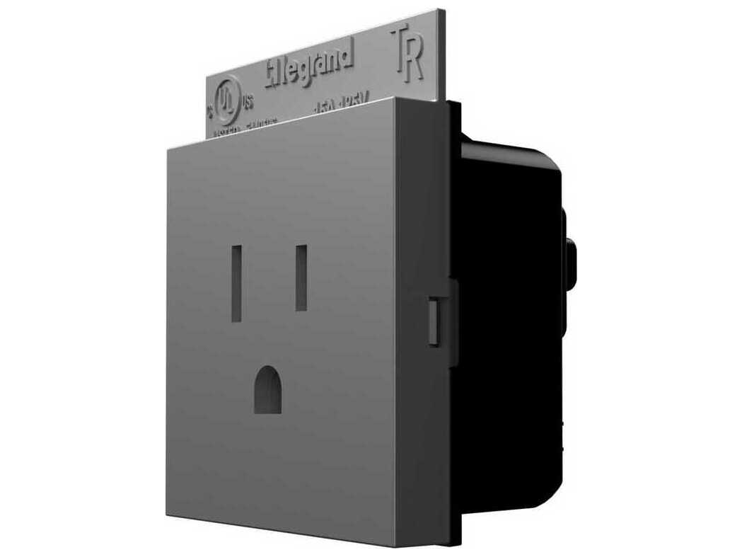 Legrand Adorne Magnesium Single Tamper-Resistant Outlet