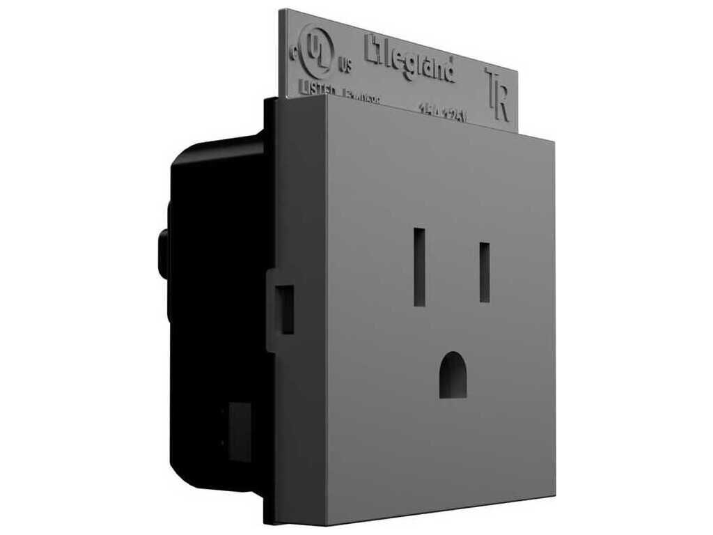 Legrand Adorne Magnesium Single Tamper-Resistant Outlet