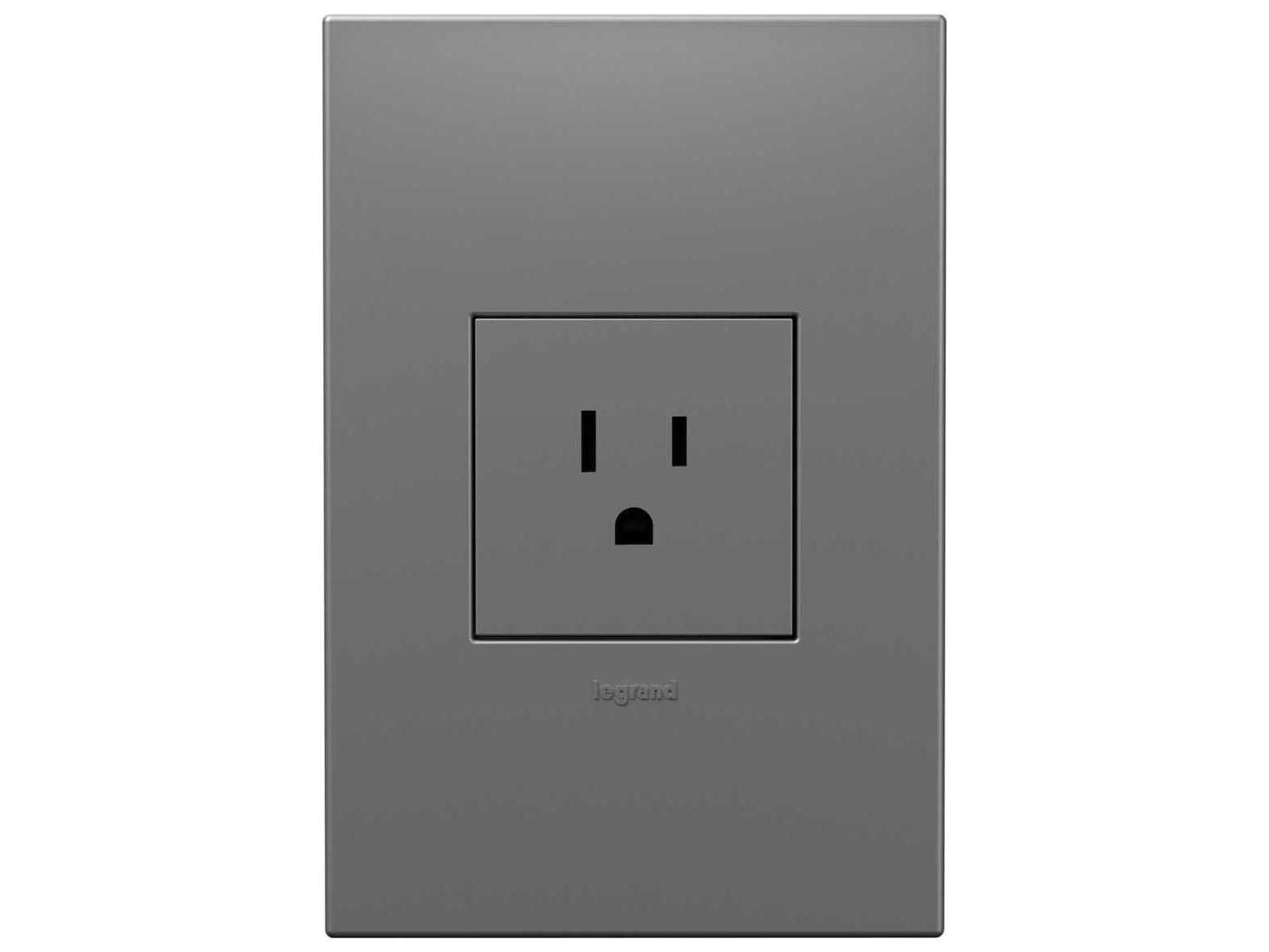 Legrand Adorne Magnesium Single Tamper-Resistant Outlet