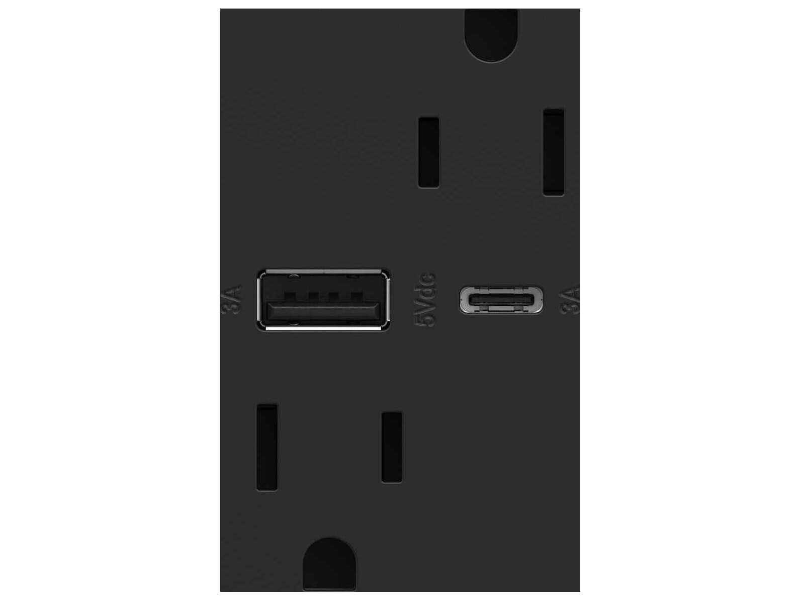 Legrand Adorne Graphite  Tamper-Resistant Ultra-Fast USB Type-A/C Outlet