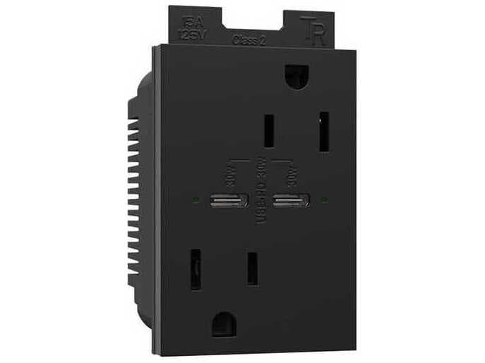 Legrand Adorne Graphite Tamper-Resistant Ultra-Fast Plus Power Delivery USB Type-C/C Outlet