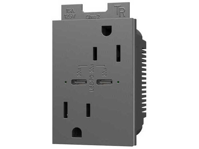 Legrand Adorne Magnesium Tamper-Resistant Ultra-Fast Plus Power Delivery USB Type-C/C Outlet