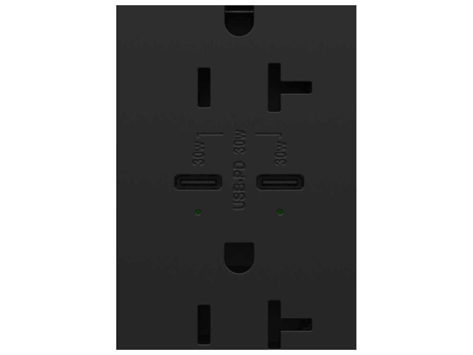 Legrand Adorne Graphite Tamper-Resistant Ultra-Fast Plus Power Delivery USB Type-C/C Outlet