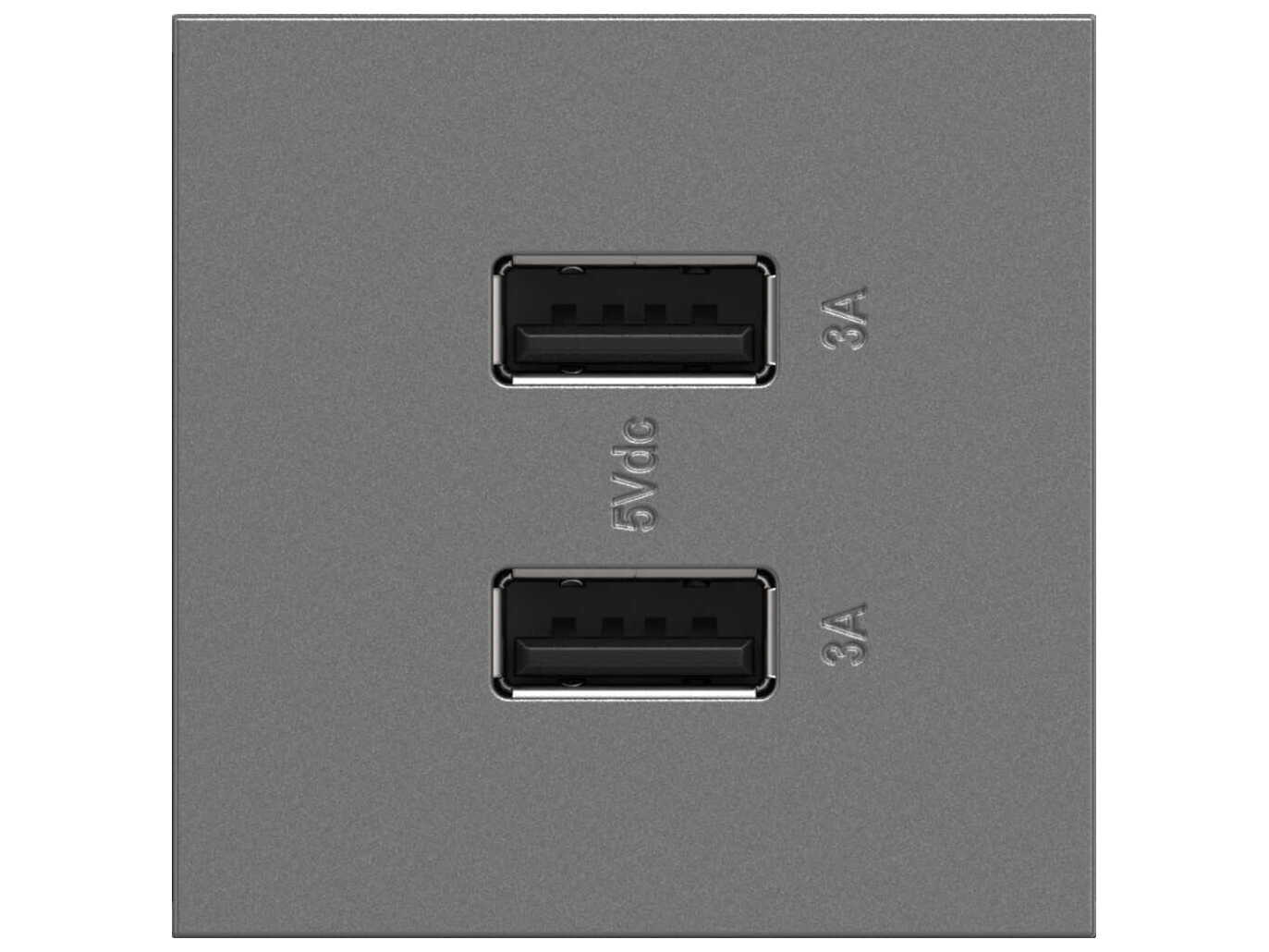 Legrand Adorne Magnesium Ultra-Fast USB Type-A/A Outlet Module