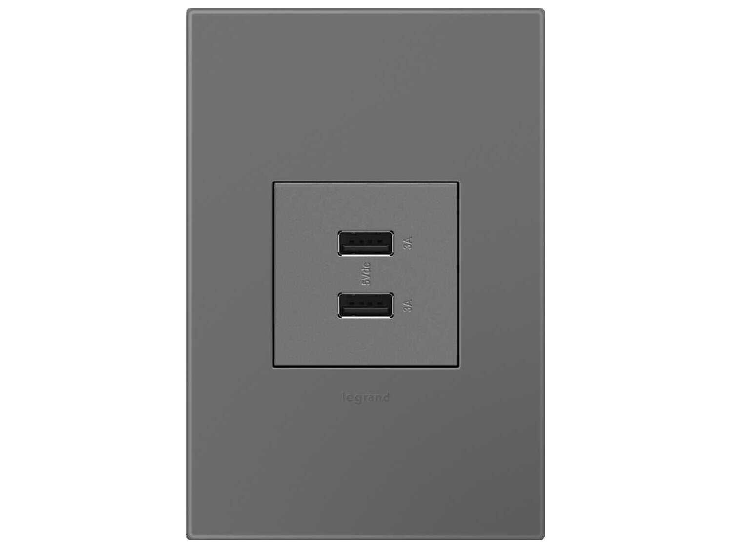 Legrand Adorne Magnesium Ultra-Fast USB Type-A/A Outlet Module