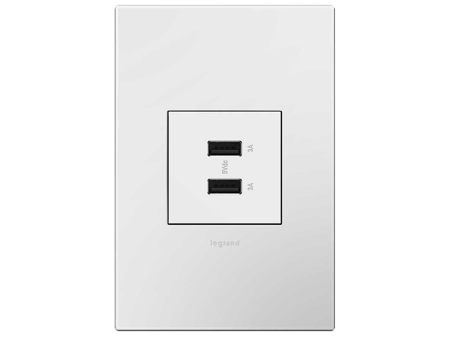 Legrand Adorne White Ultra-Fast USB Type-A/A Outlet Module
