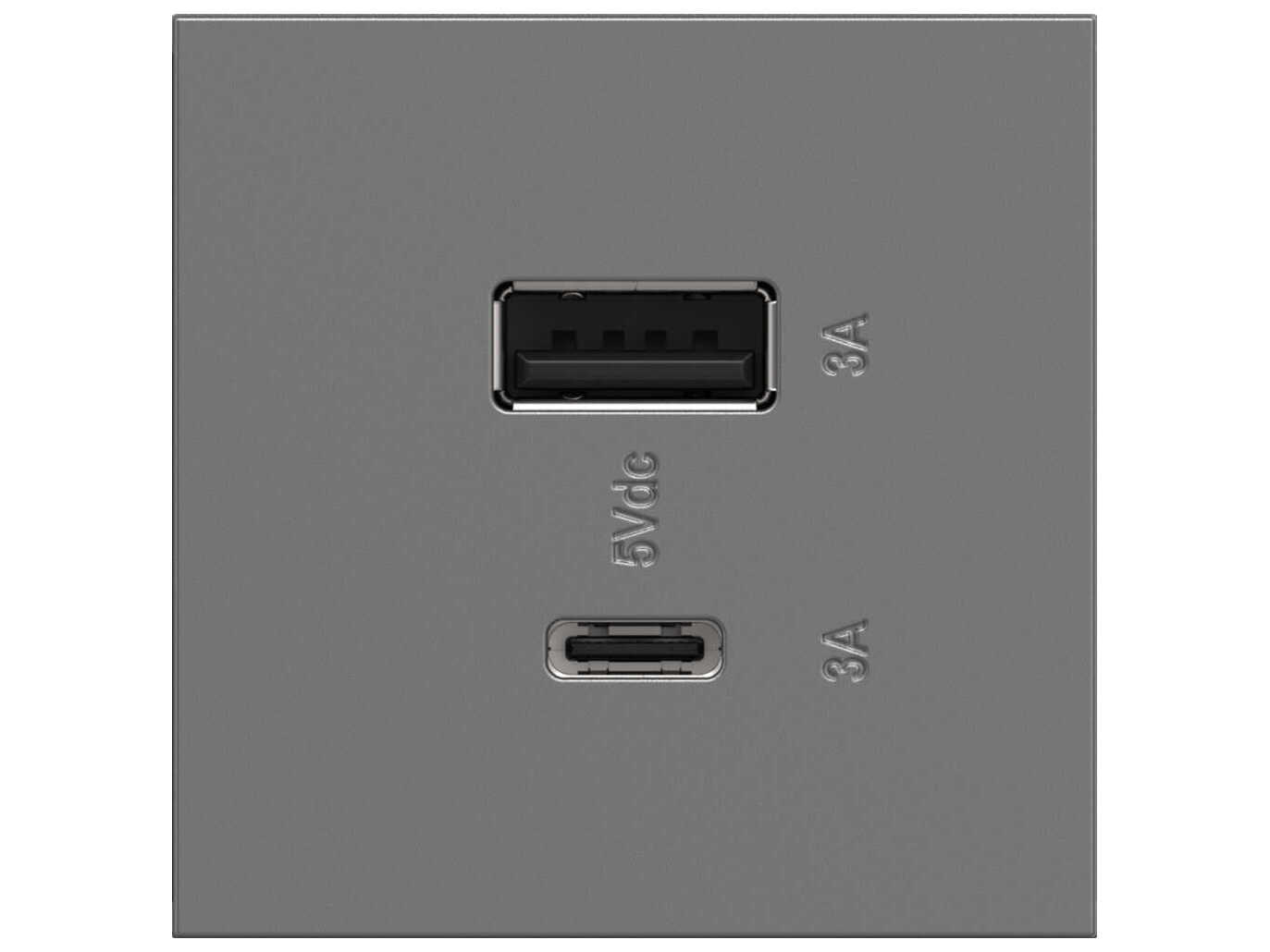 Legrand Adorne Magnesium  Ultra-Fast USB Type-A/C Outlet Module