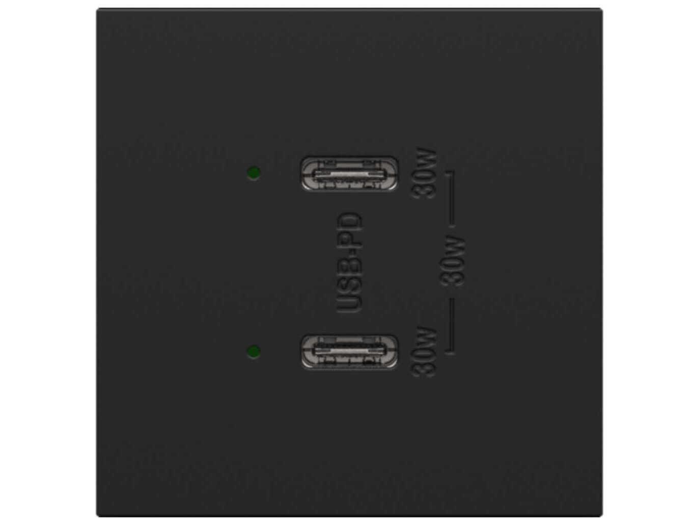 Legrand Adorne Graphite Ultra-Fast Plus Power Delivery USB Type-C/C Outlet Module