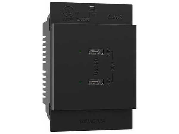 Legrand Adorne Graphite Ultra-Fast Plus Power Delivery USB Type-C/C Outlet Module