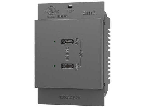 Legrand Adorne Magnesium Ultra-Fast Plus Power Delivery USB Type-C/C Outlet Module