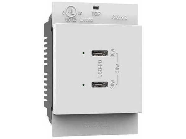 Legrand Adorne White Ultra-Fast Plus Power Delivery USB Type-C/C Outlet Module