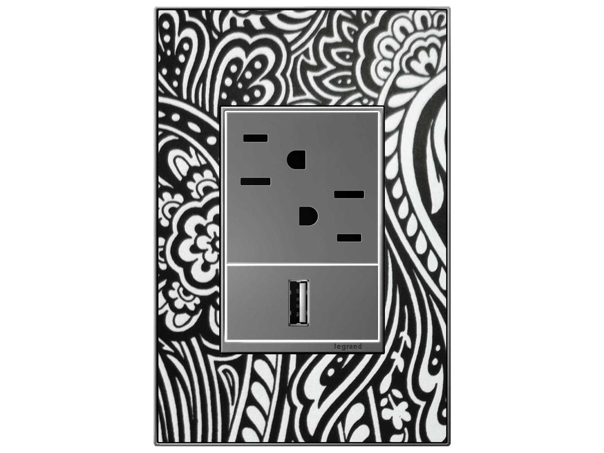 Legrand Real Materials Custom One-Gang and Wall Plate with Magnesium Trim