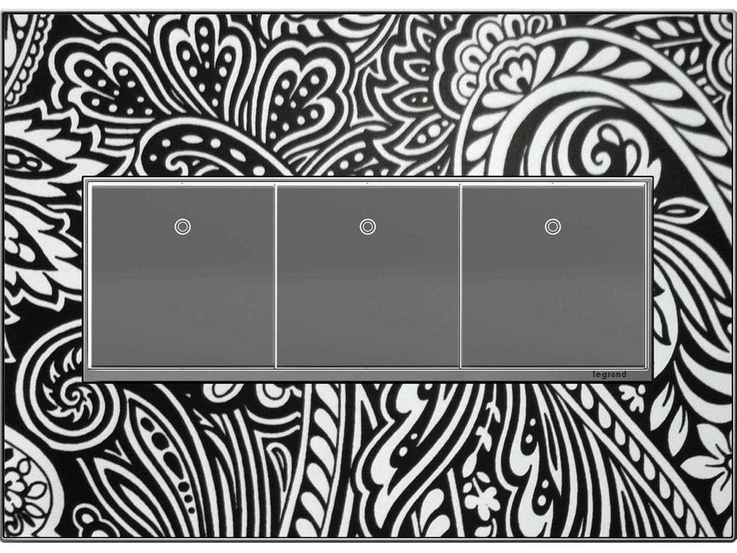 Legrand Real Materials Custom Three-Gang Wall Plate with Magnesium Trim