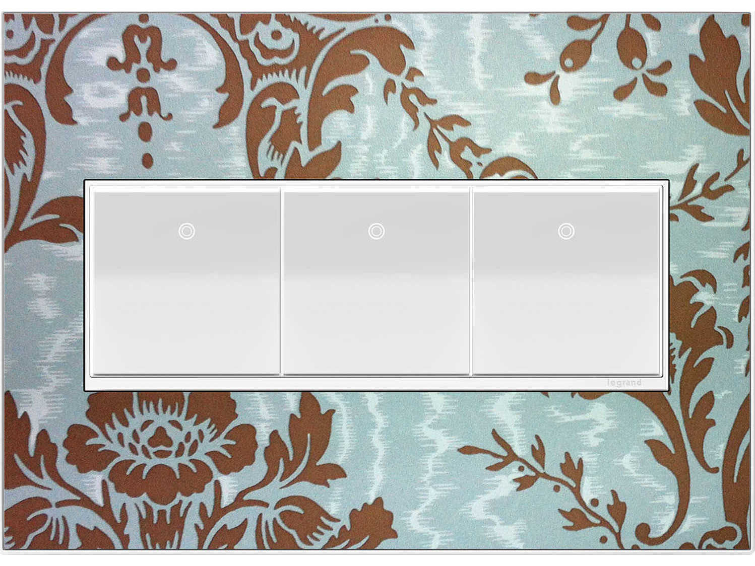 Legrand Real Materials Custom Three-Gang Wall Plate with White Trim