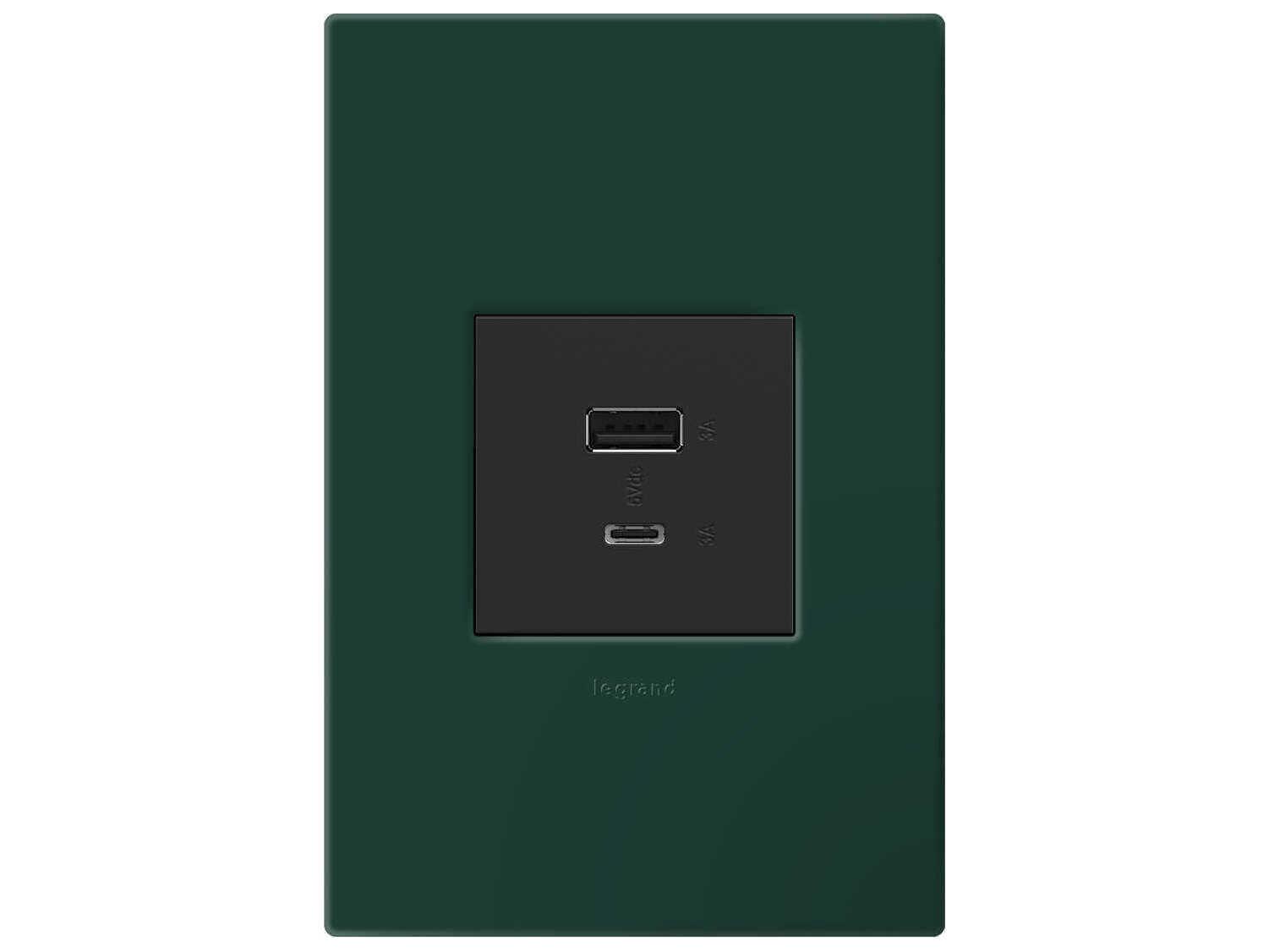 Legrand Plastics Evergreen One-Gang-Plus Screwless Wall Plate with Microban