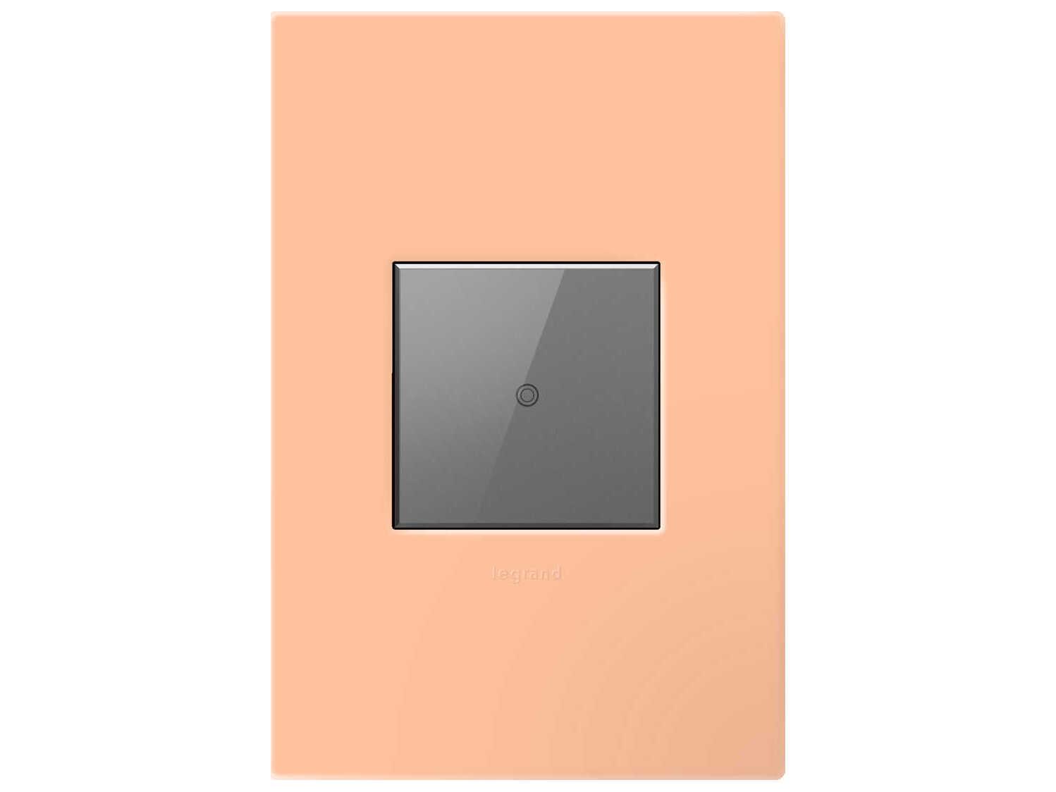 Legrand Plastics Peachy One-Gang-Plus Screwless Wall Plate with Microban