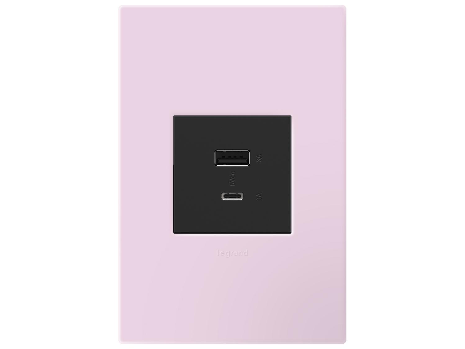 Legrand Plastics Rosa One-Gang-Plus Screwless Wall Plate with Microban