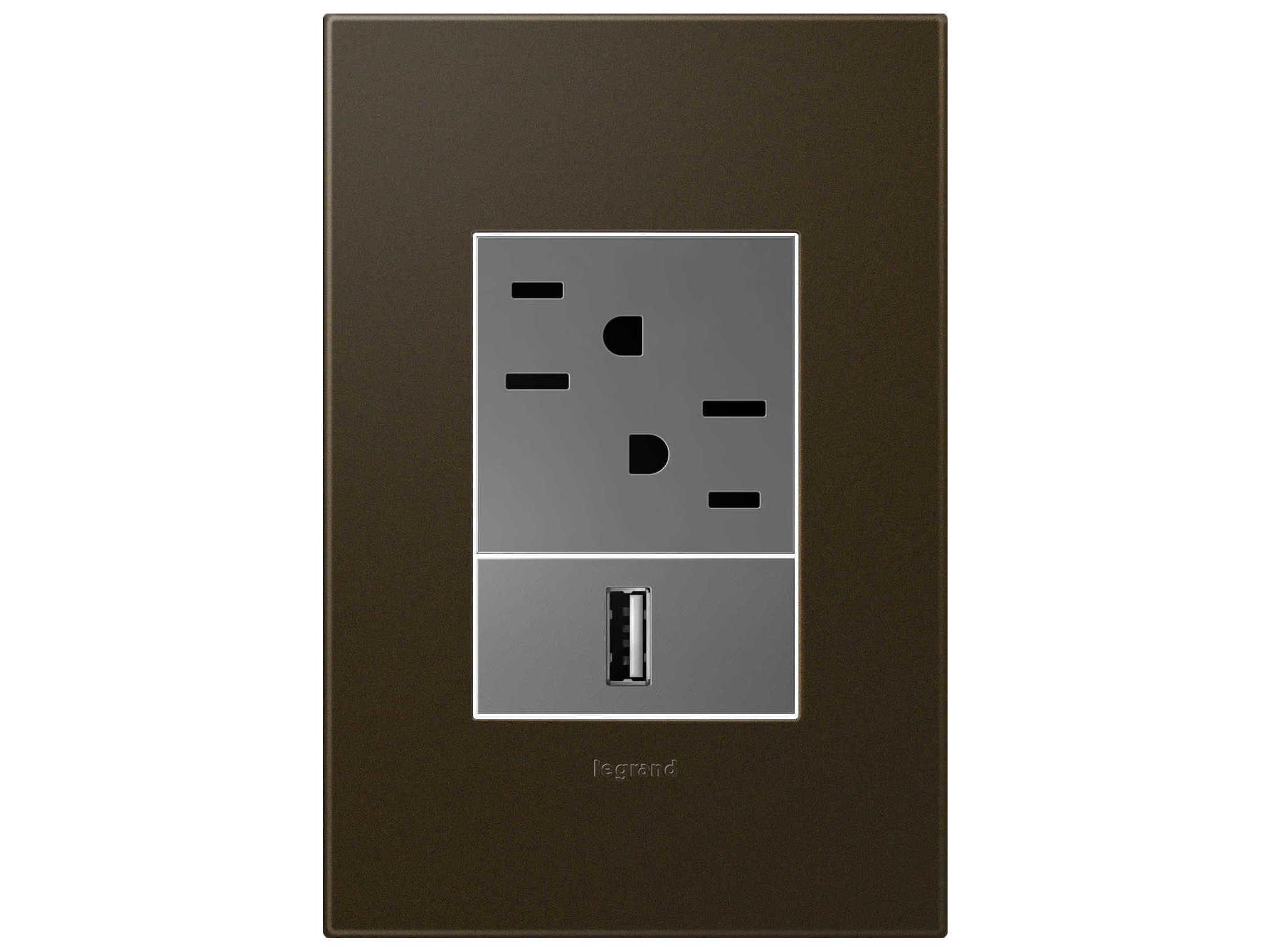Legrand Plastics Bronze One Gang and Wall Plate