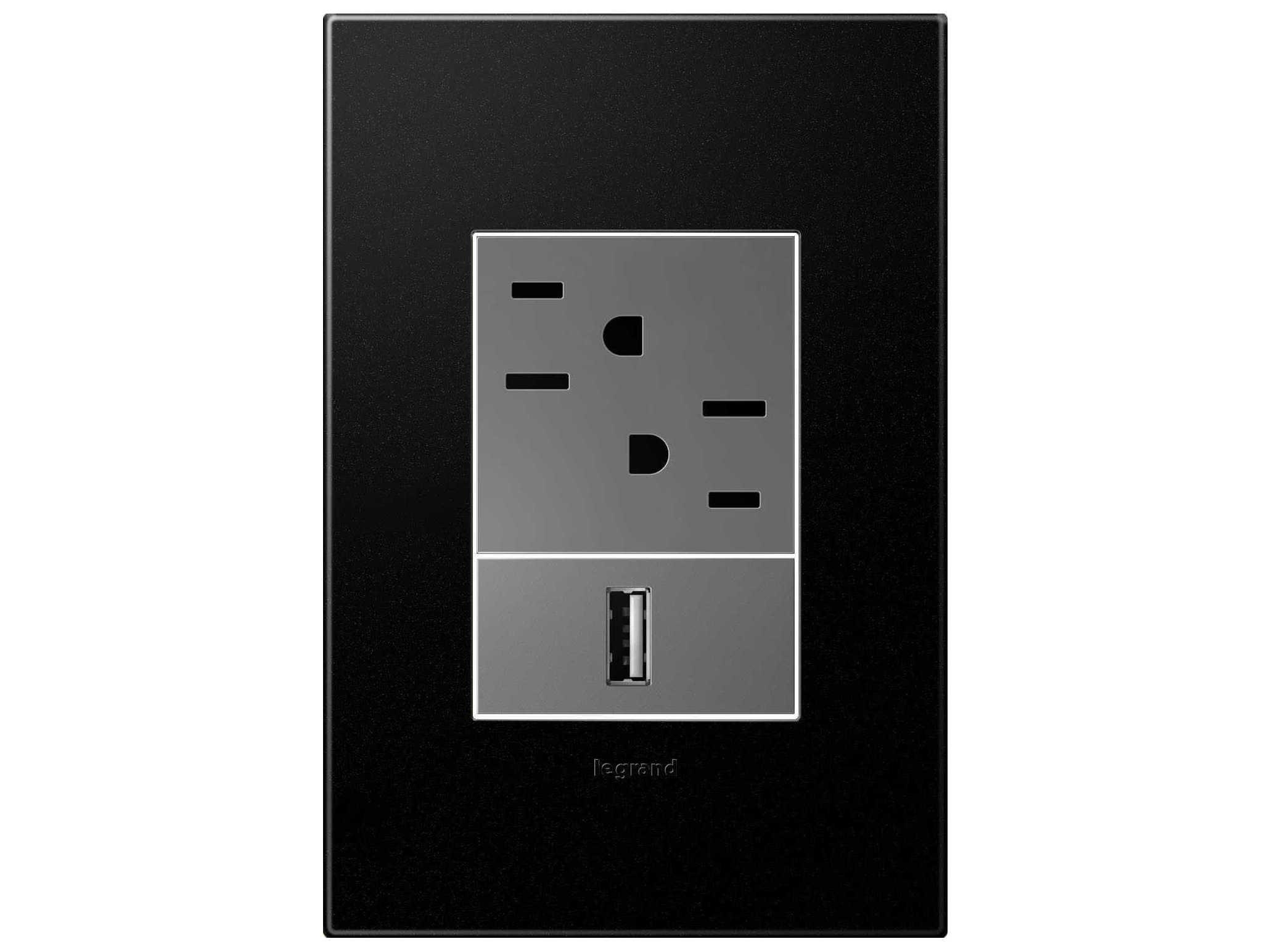 Legrand Plastics Graphite One Gang and Wall Plate