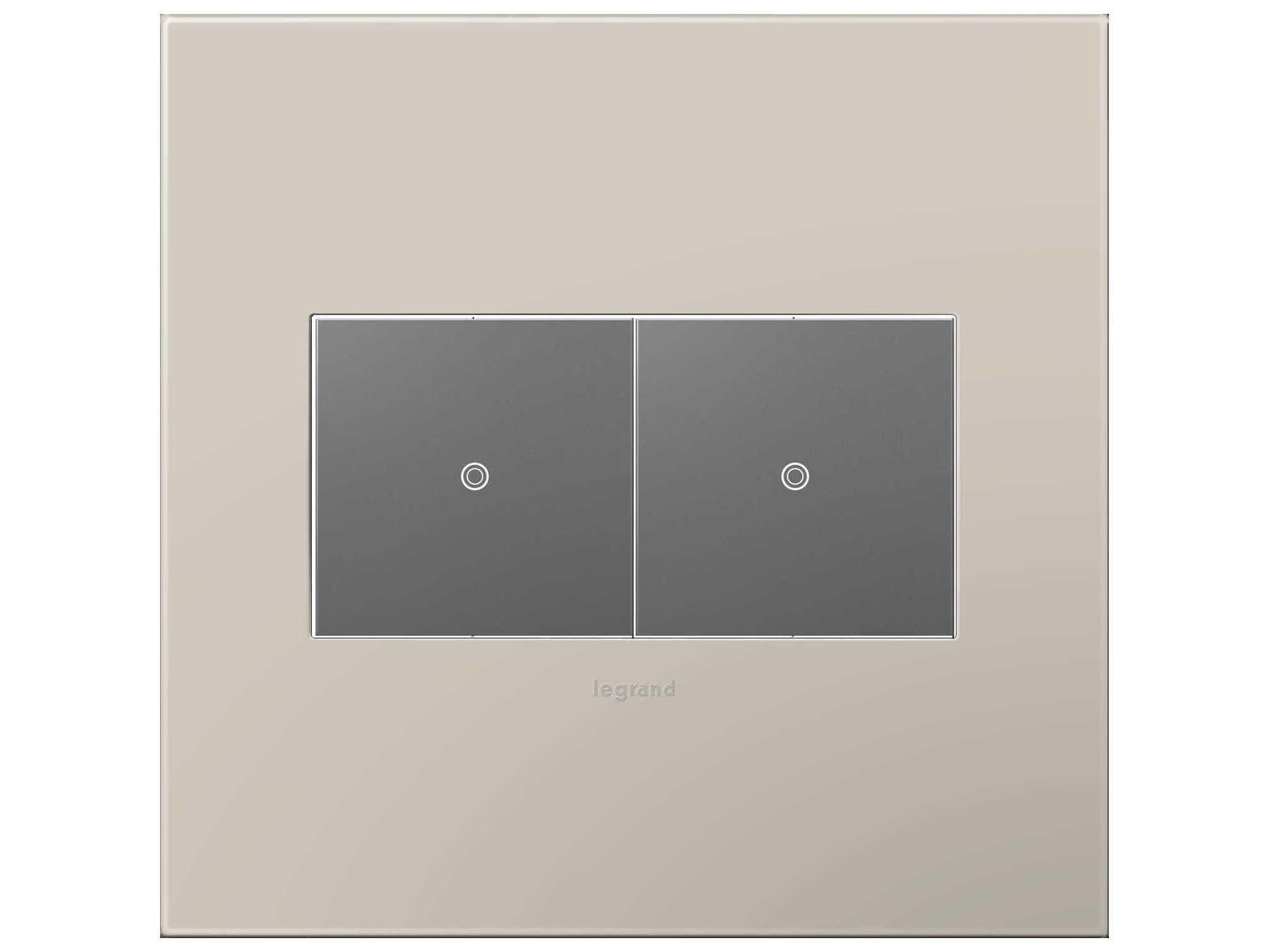 Legrand Plastics Greige Two-Gang Wall Plate