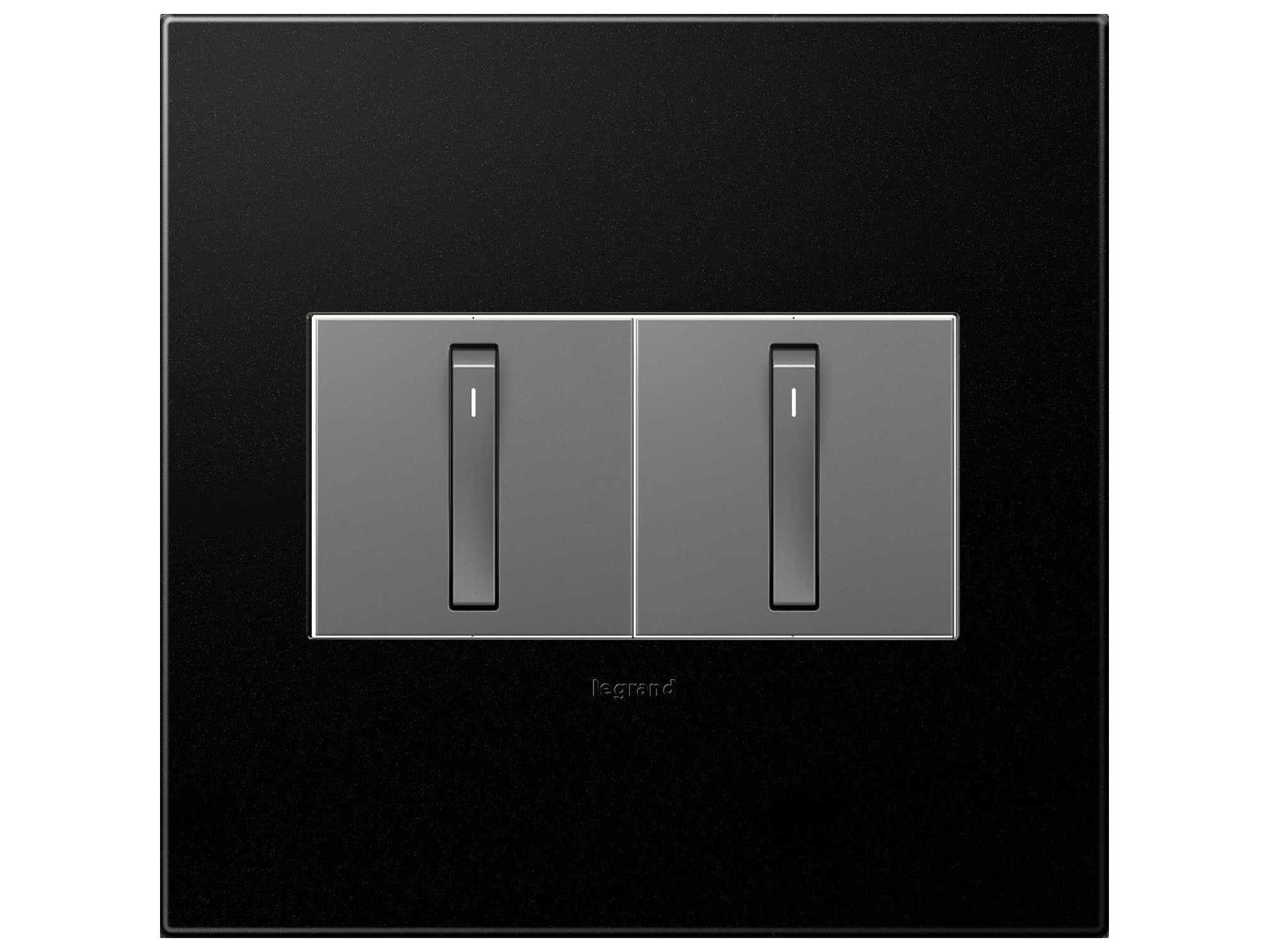 Legrand Plastics Graphite Two-Gang Wall Plate