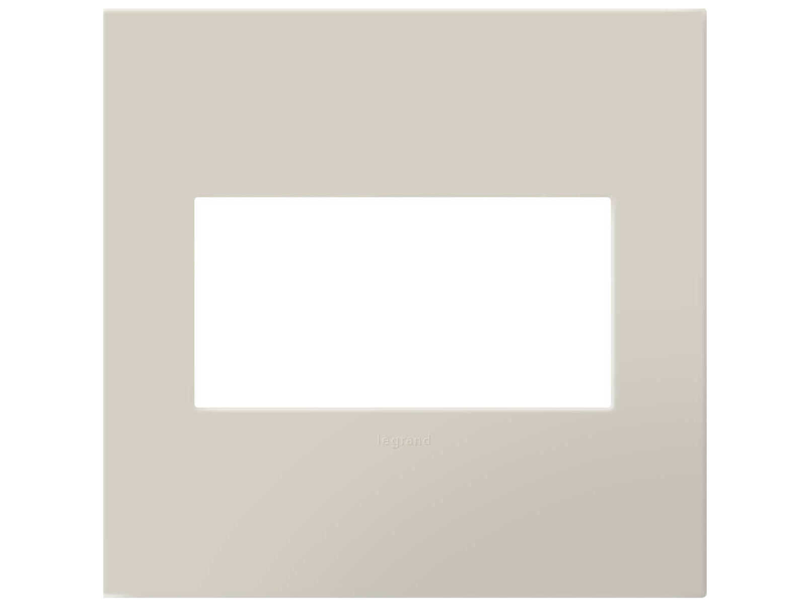 Legrand Plastics Oatmeal Two-Gang Screwless Wall Plate with Microban