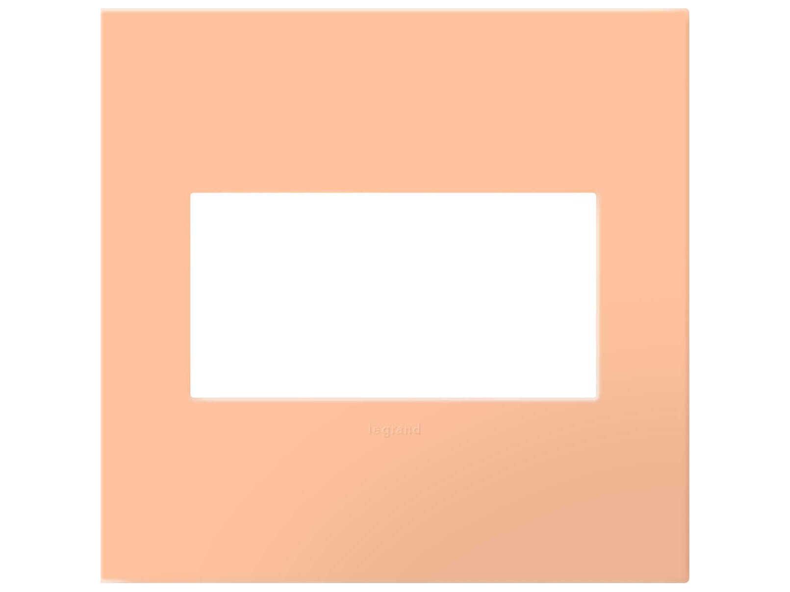 Legrand Plastics Peachy Two-Gang Screwless Wall Plate with Microban