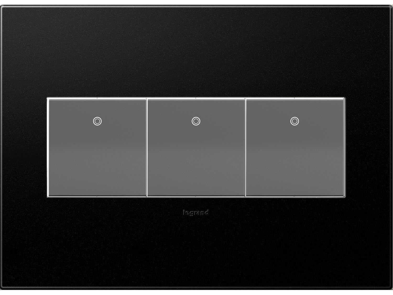 Legrand Plastics Graphite Three-Gang Wall Plate