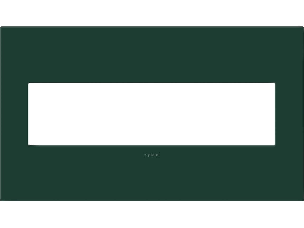 Legrand Plastics Evergreen Four-Gang Screwless Wall Plate with Microban