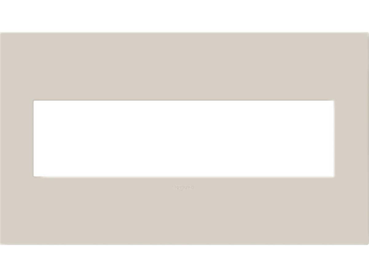 Legrand Plastics Oatmeal Four-Gang Screwless Wall Plate with Microban