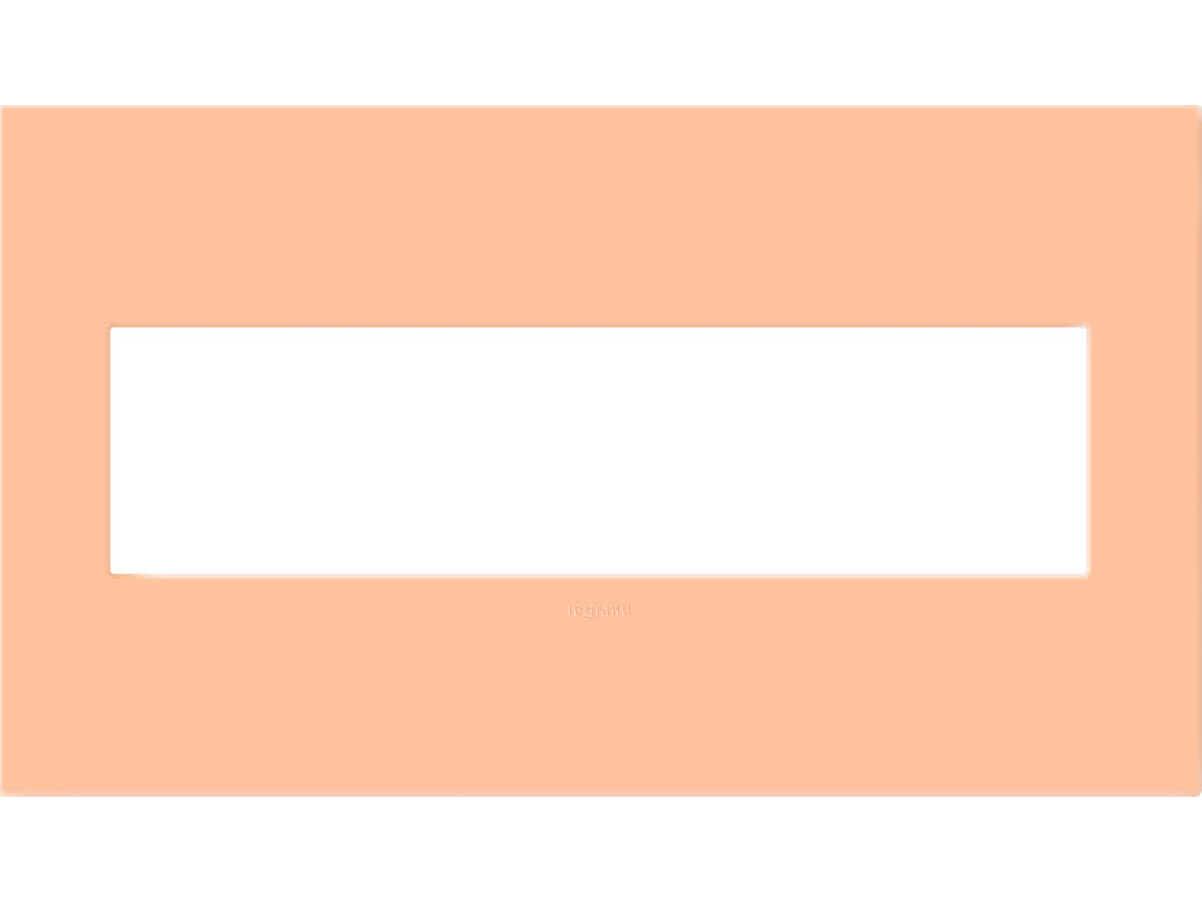 Legrand Plastics Peachy Four-Gang Screwless Wall Plate with Microban