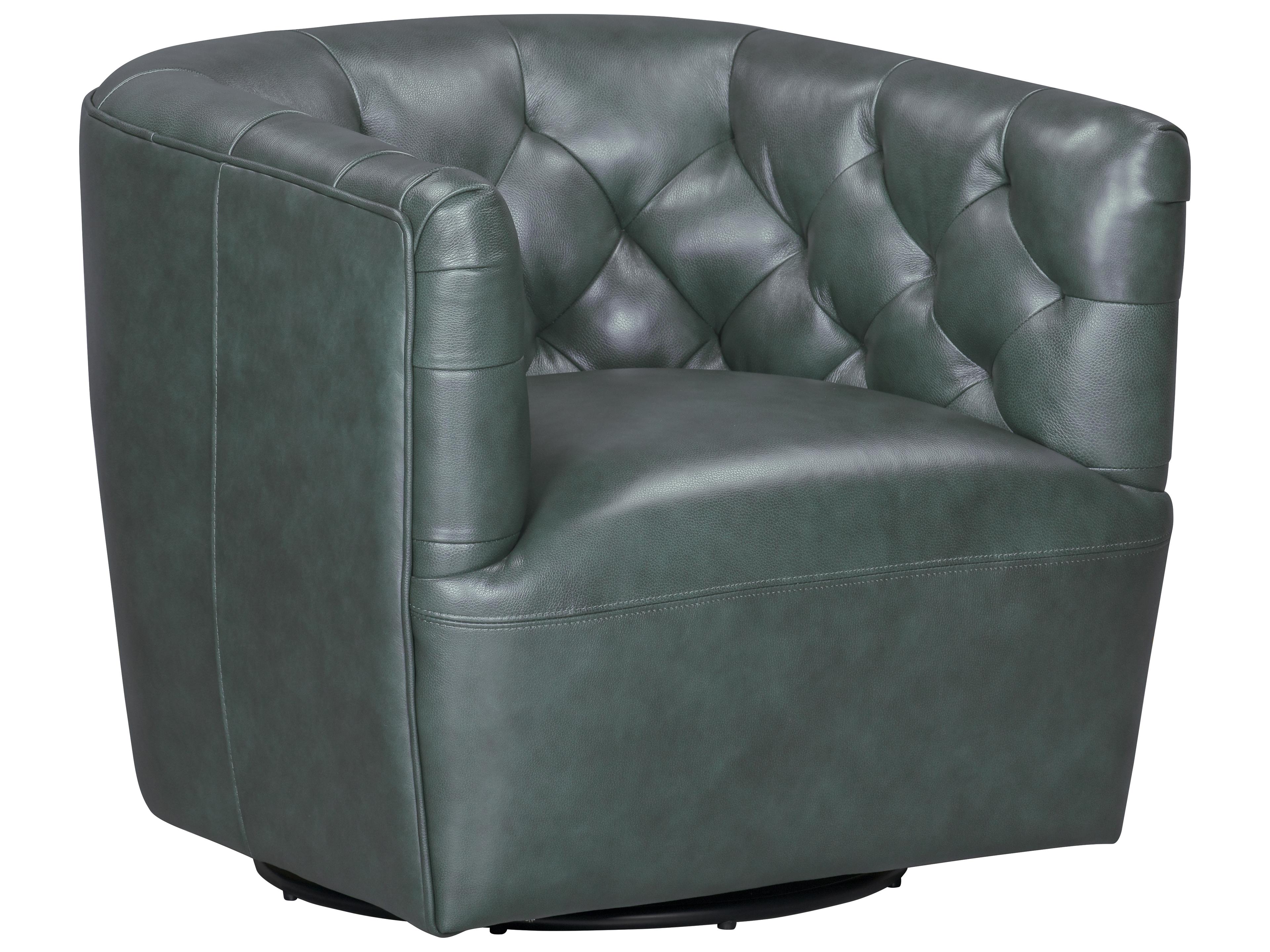 Leather Italia USA Mira Chair - 360 Swivel 1055S Forest Green