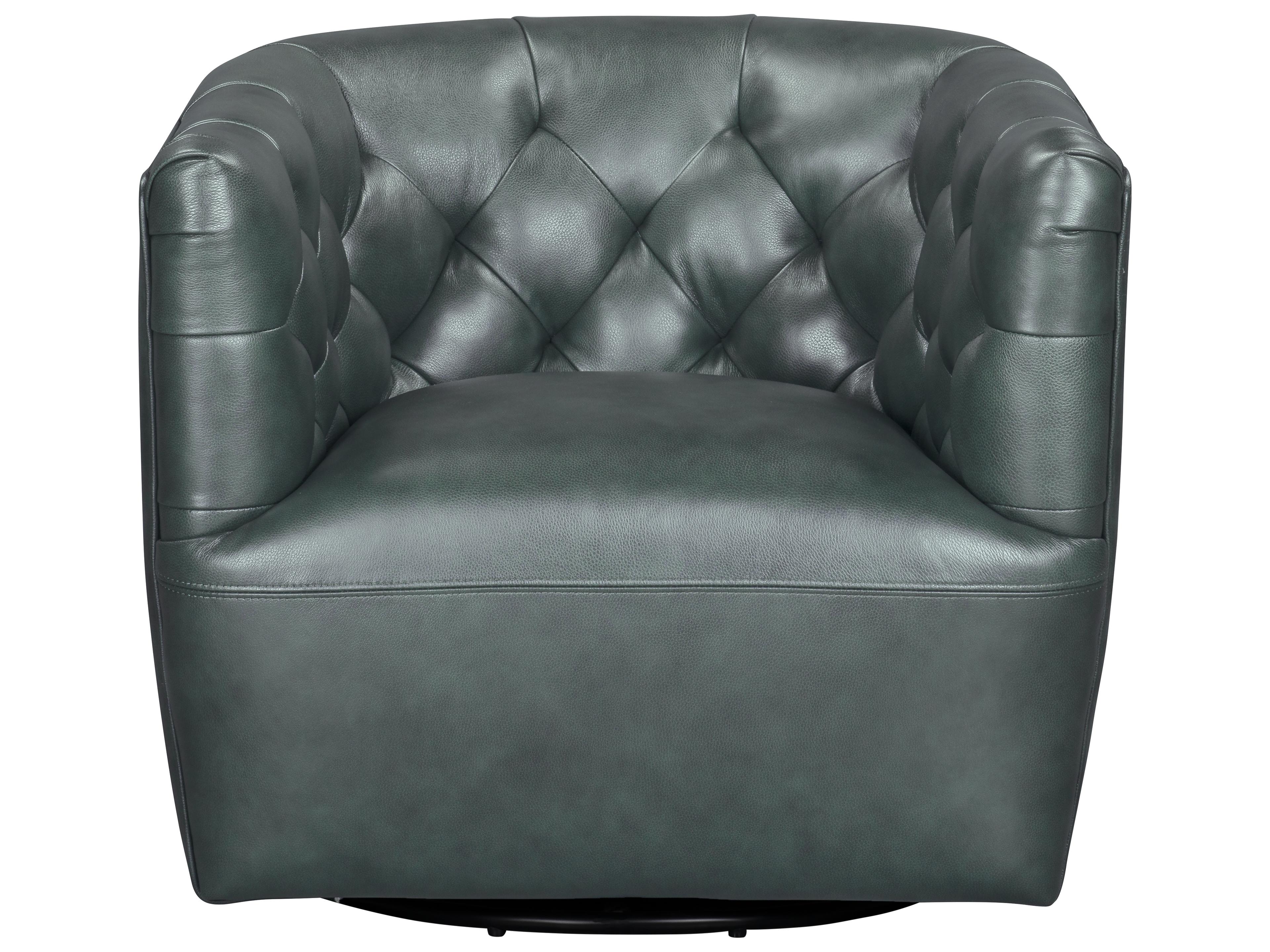 Leather Italia USA Mira Chair - 360 Swivel 1055S Forest Green