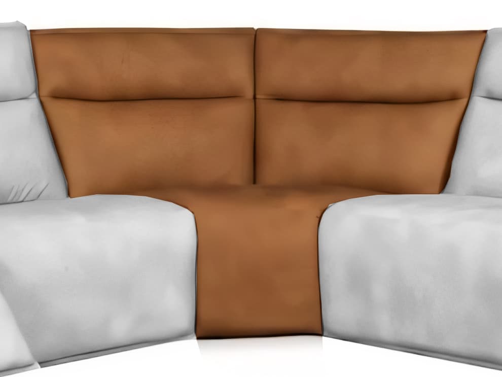 Leather Italia USA Adell Sectional Wedge 4273Lv Saddle