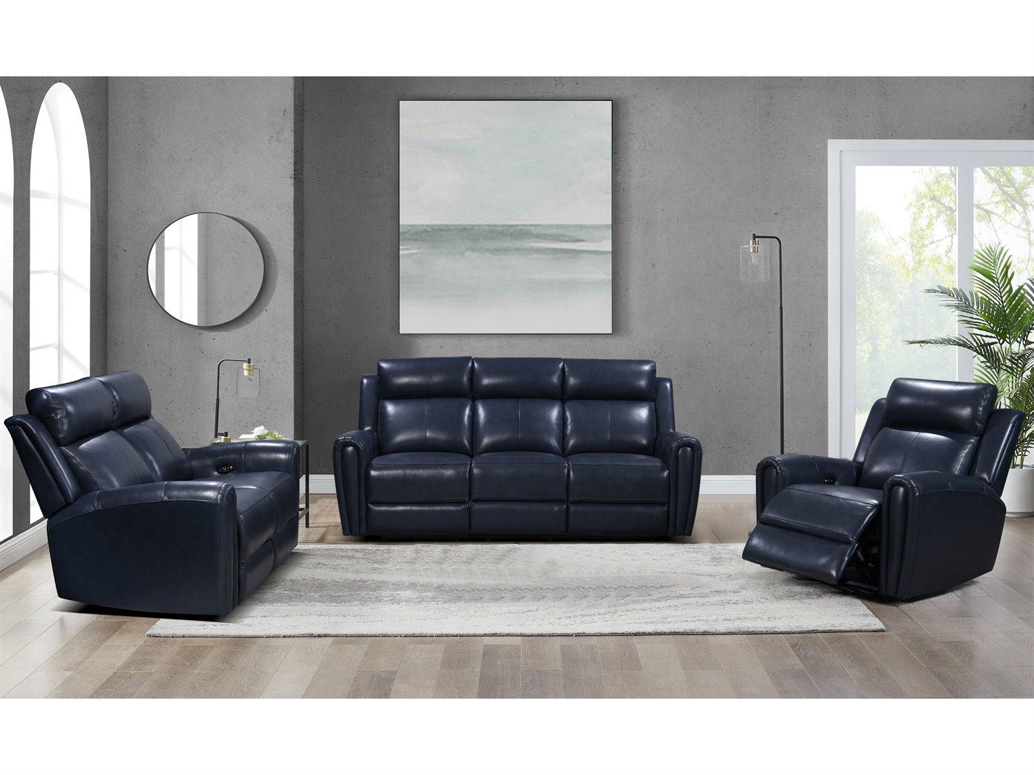 Leather Italia USA Jonathan P1 Loveseat 7378Lv Blue