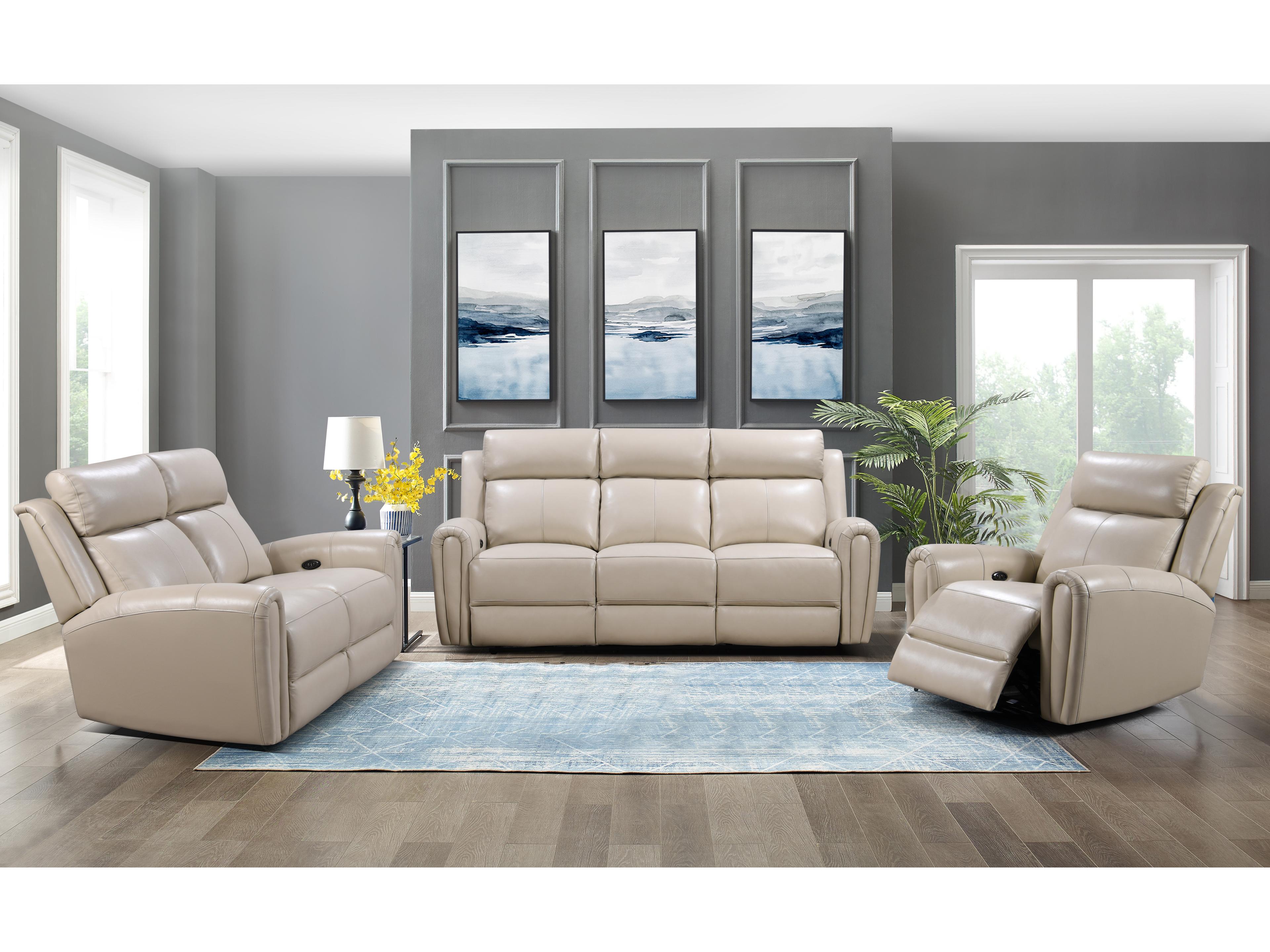 Leather Italia USA Jonathan P1 Sofa 7405Lv Cream